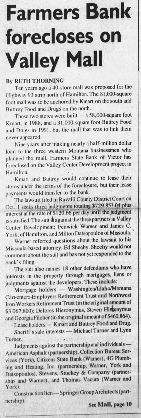 Clipping from Ravalli Republic
